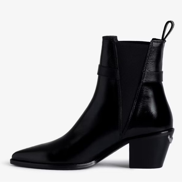 Zadig & Voltaire Tyler Cecilia Vintage Patent Boots Noir - Picture 2 of 12